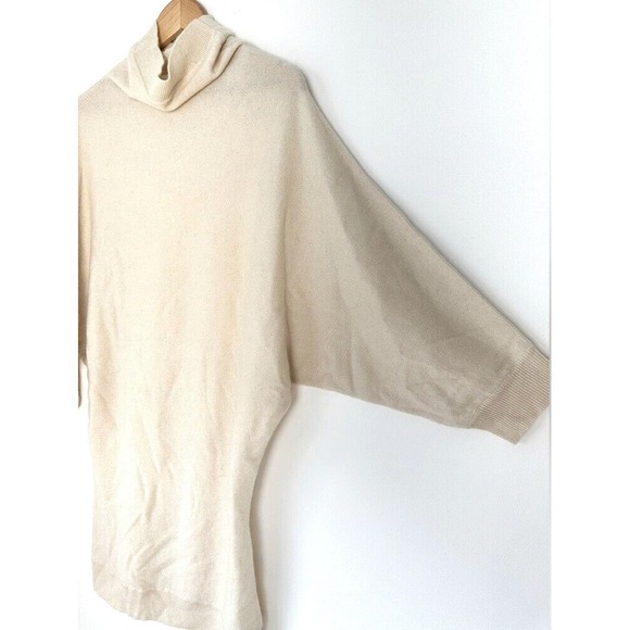 Toteme Sweater Small Tunic Long Ivory Cashmere High Neck Draped Quiet Luxury - Picture 10 of 16